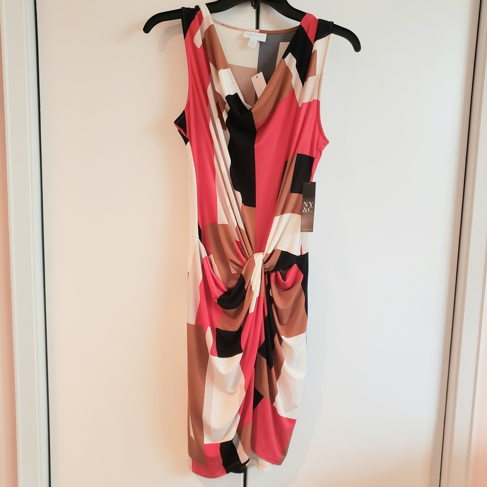 NWT! New York & Company Color Block Sleeveless Midi Dress Size XS